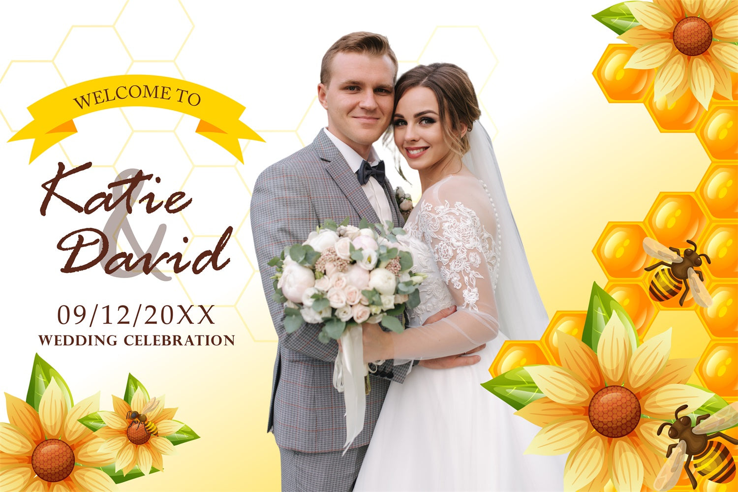 Hochzeit Backdrop Ideen Sonnenblume Honig Biene Liebe Customized Backdrop BRP4-107