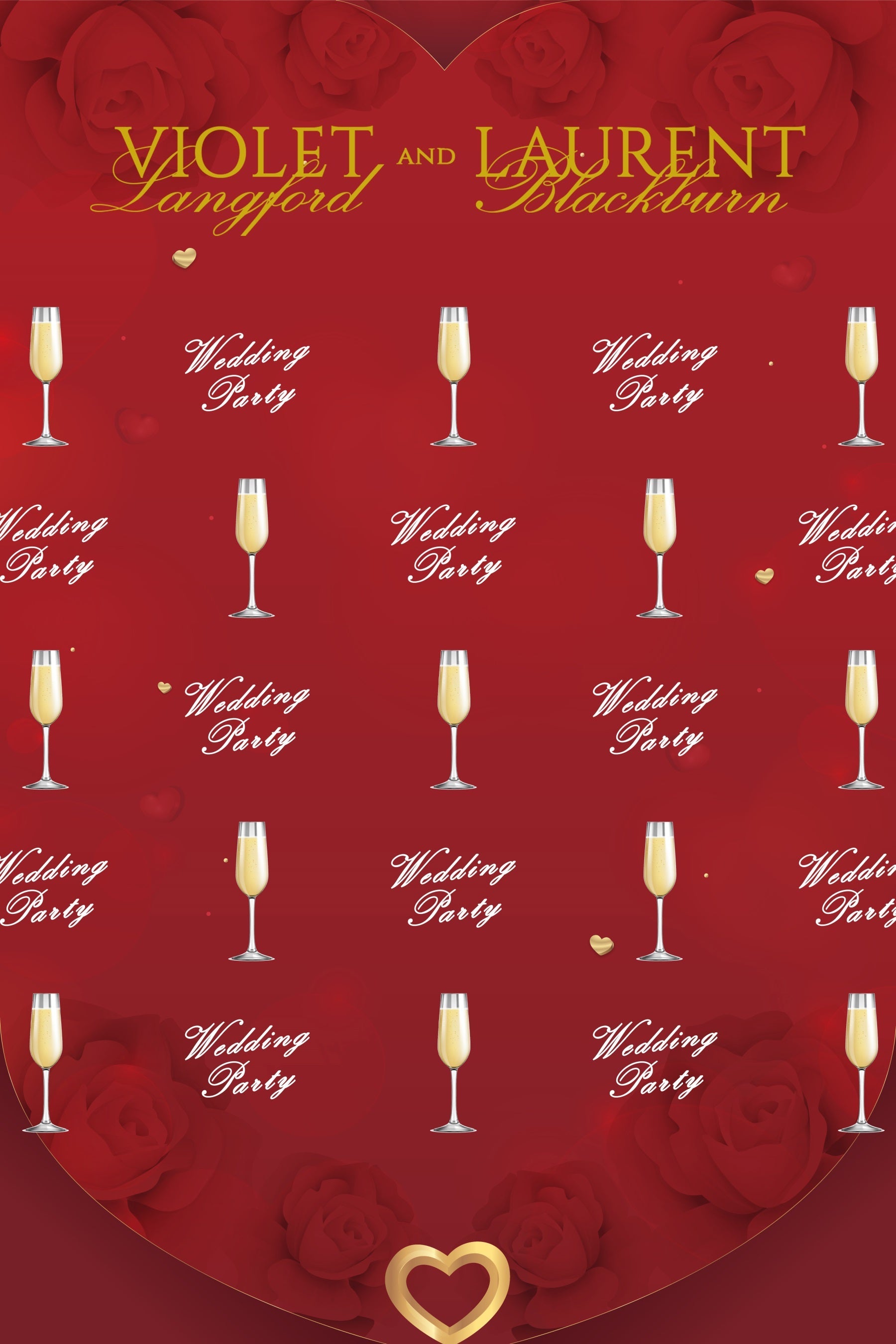 Hochzeit Zeremonie Backdrop Rote Rose Champagner Custom Backdrop BRP4-108