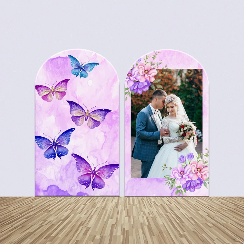 Hochzeitskulisse Lila Schmetterlingsgarten Personalisierte Bogenkulisse Kit BRP4-113