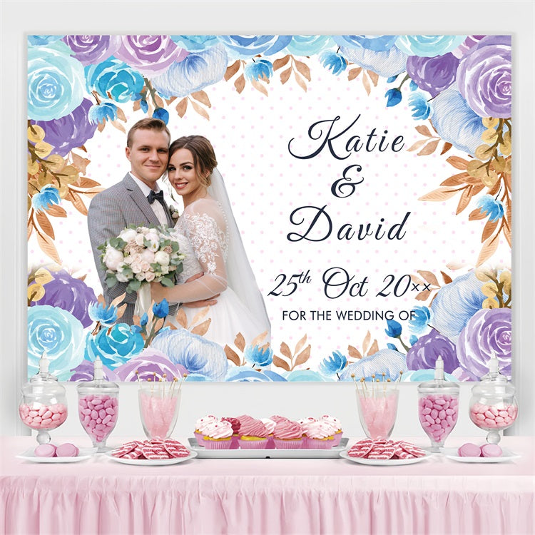 Hochzeit Zeremonie Backdrop Floral Elegant Liebe Personalisierte Backdrop BRP4-116