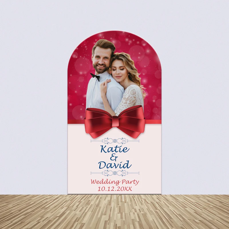 Hochzeit Backdrops Rote Schleife Sparkle Personalisierte Bogen Backdrop Kit BRP4-117