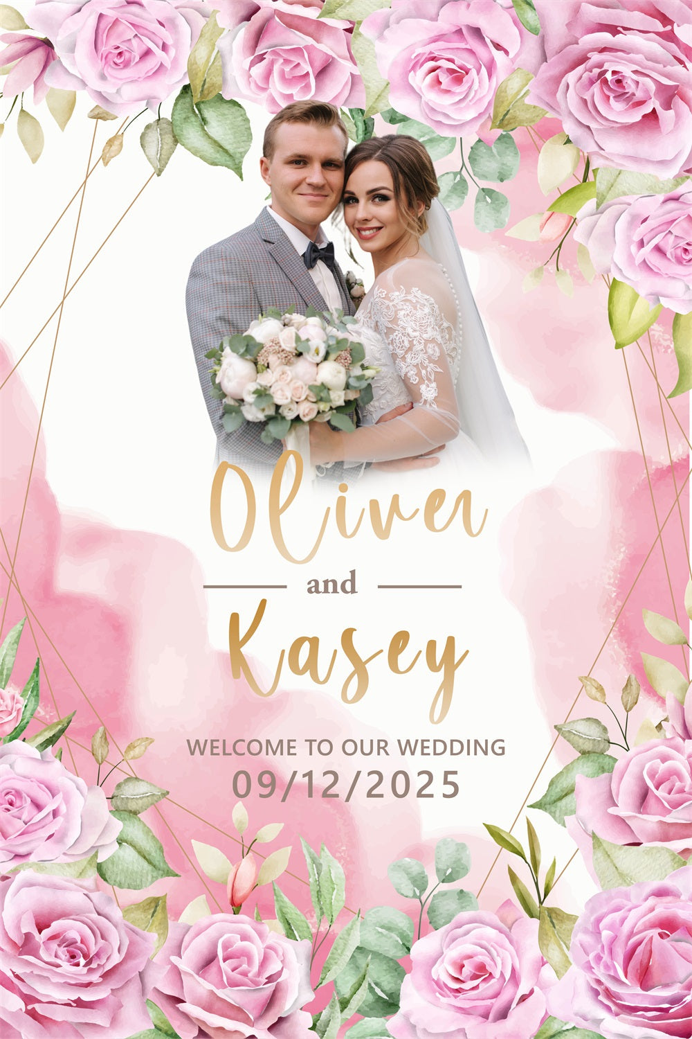 Backdrops für Hochzeit Blush Pink Rose Customized Backdrop BRP4-129