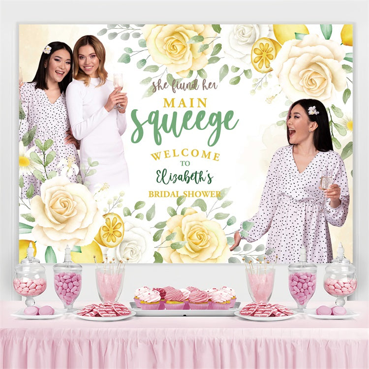 Brautparty-Hintergrund Gelb Zitrone Gänseblümchen Floral Individueller Hintergrund BRP4-139