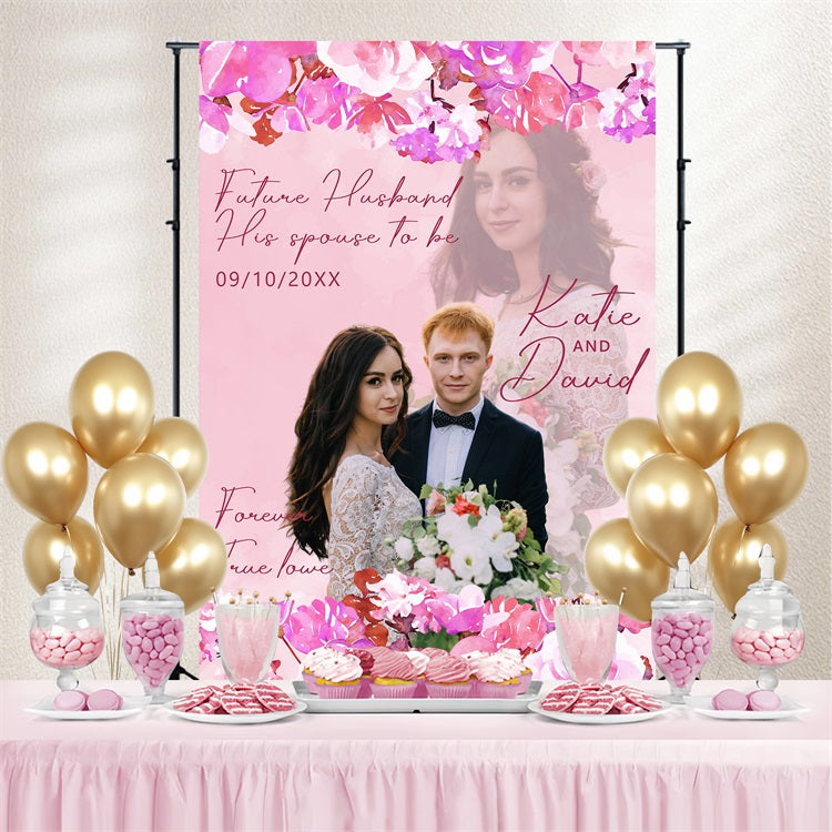 Hochzeit Zeremonie Backdrop Floral Love Story Individuelles Backdrop BRP4-142