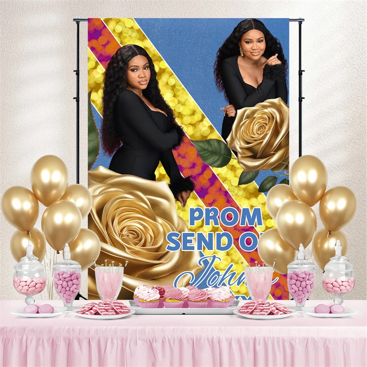 Abschlussball Backdrop Ideen Gold Rose Glam Graduation Party Backdrop BRP4-153