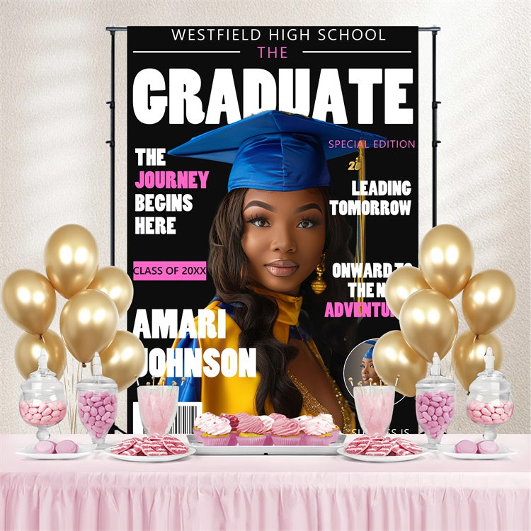 Personalisierte Graduation Backdrops Magazine Style Graduation Party Backdrop BRP4-160