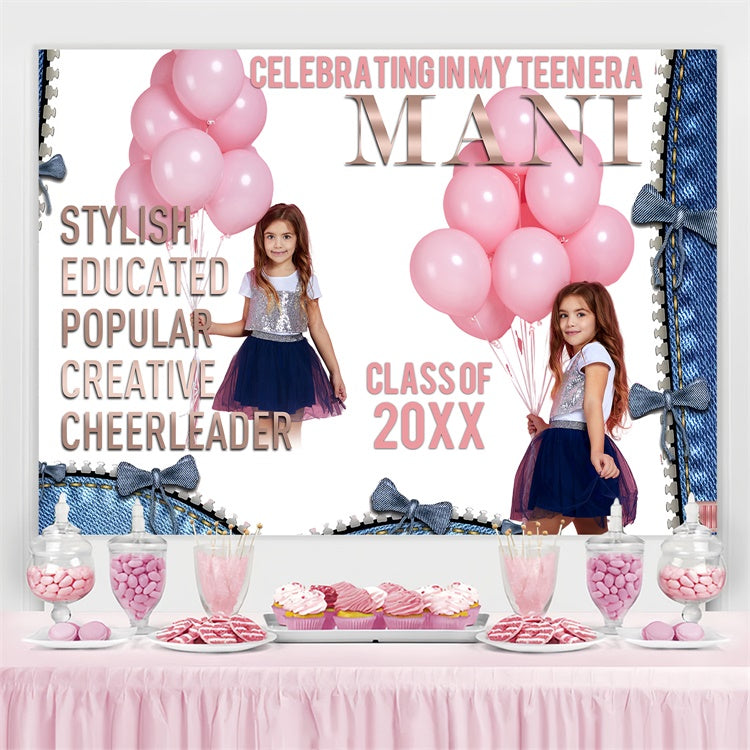 Personalisierte Graduation Backdrop Pretty Pink Balloons Graduation Party Backdrop BRP4-165