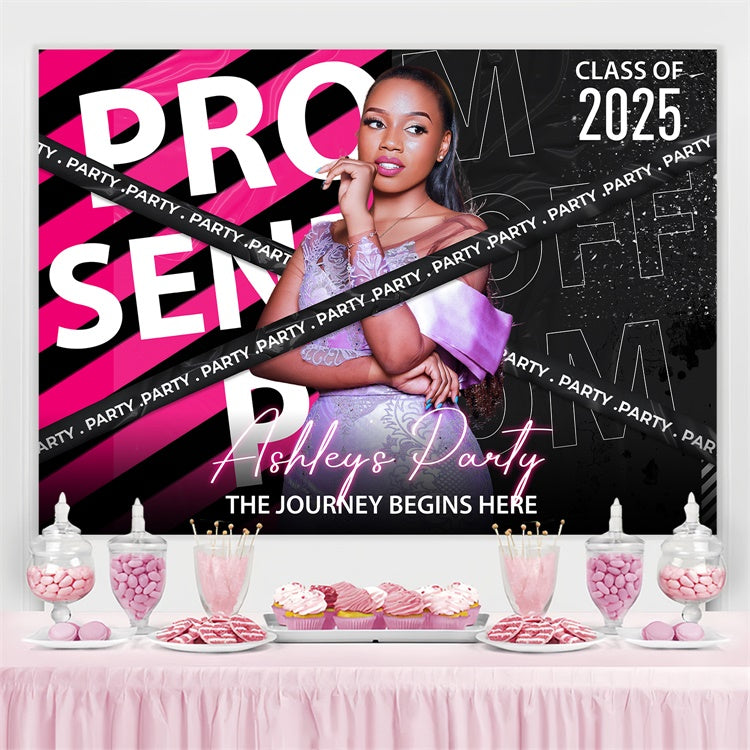 Abschlussball-Fotohintergrund Zuversichtlich Rosa Abschlussfeier Partyhintergrund BRP4-170