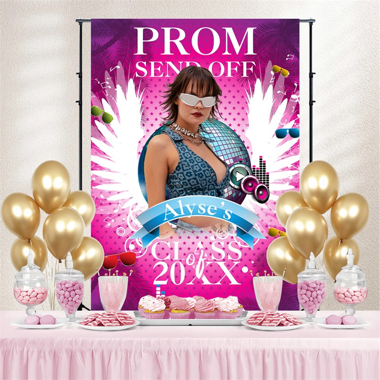 Abschlussball-Hintergrund Ideen Stylish Pink Abschlussfeier Party-Hintergrund BRP4-183