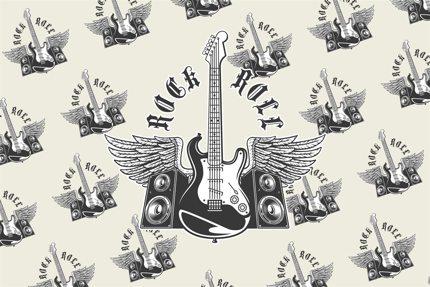 Fotografie Tanz Backdrop Rock Roll Gitarre Flügel Backdrop BRP4-209