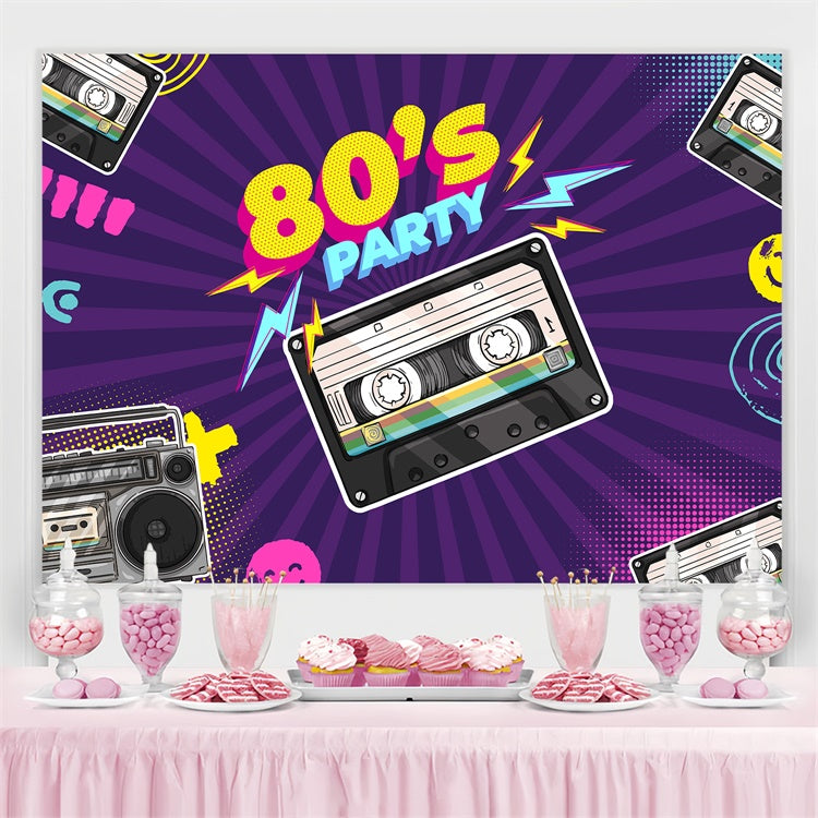 Backdrop für Tanz Elektrische Boombox 80er Jahre Personalisierte Backdrop BRP4-216