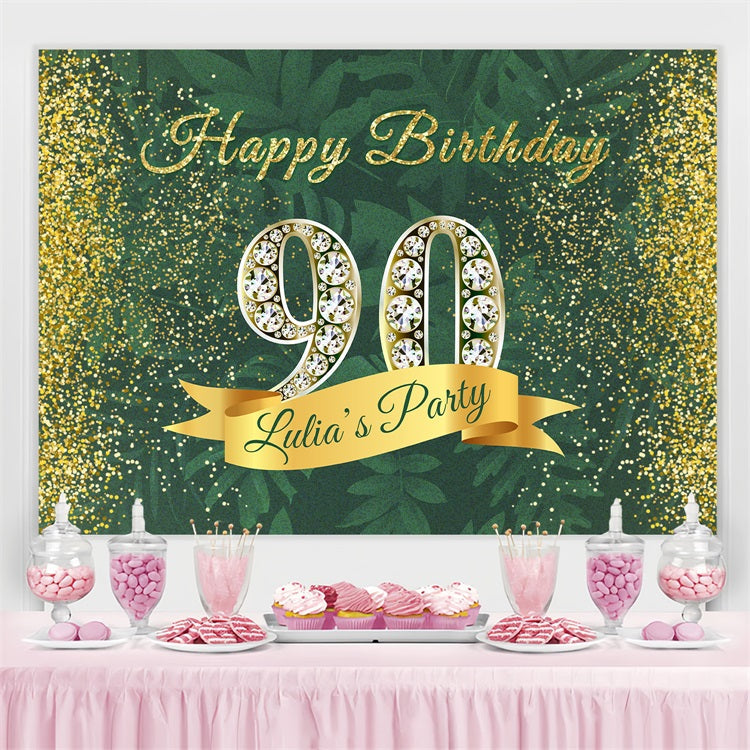 Geburtstag Backdrop Personalisierte Lila Königlich Rahmen 90th Backdrop BRP4-30