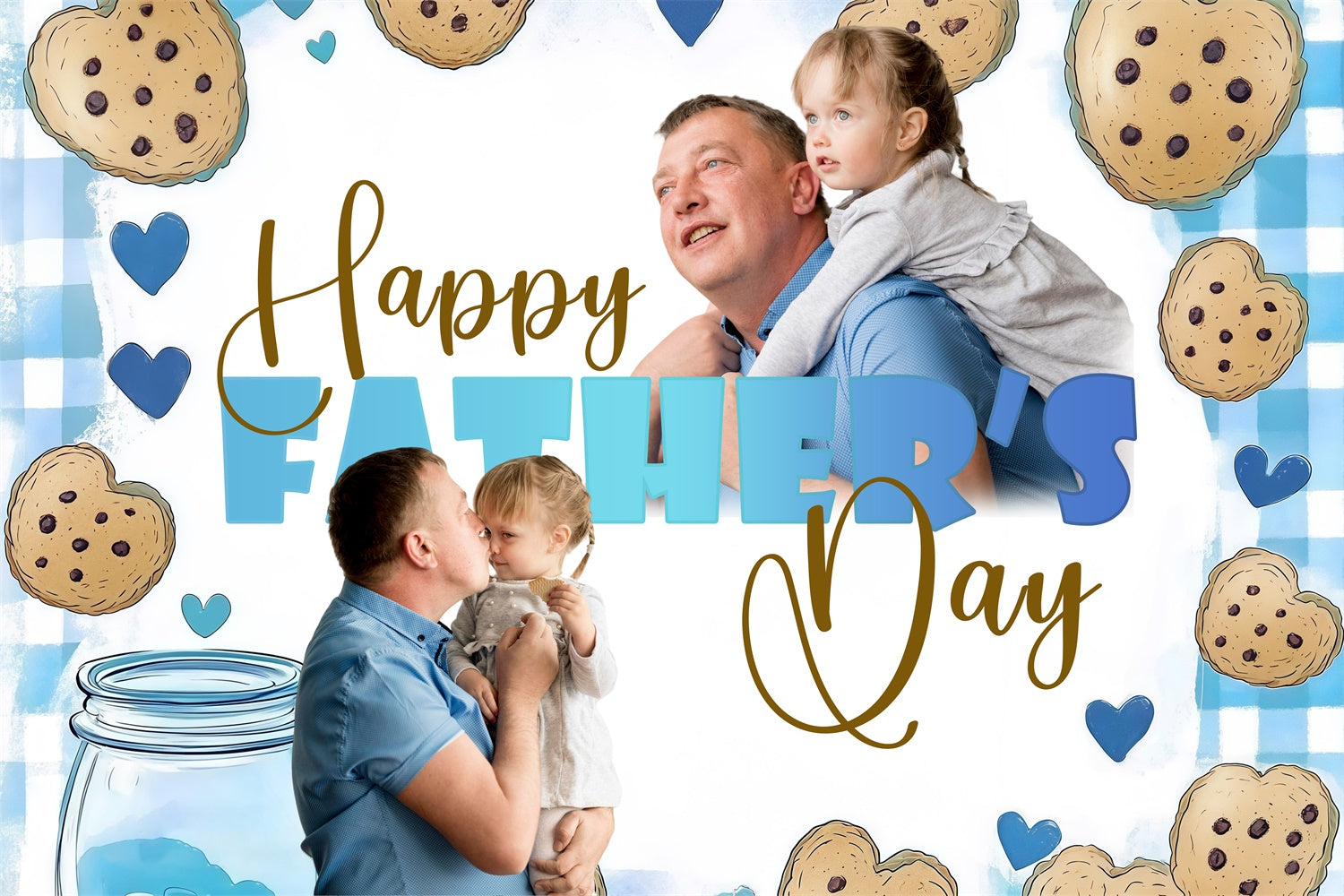 Vatertag Fotohintergrund Hand gezeichnet Cookie benutzerdefinierte Kulisse BRP4-92