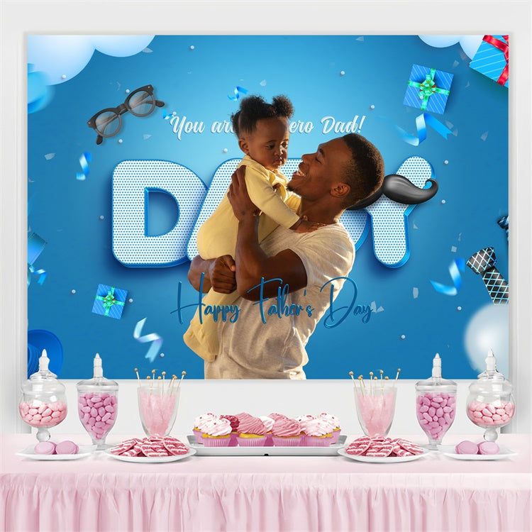 Hintergrundbild Vatertag Blaue Geschenke Glücklich Personalisierte Hintergrund BRP4-93
