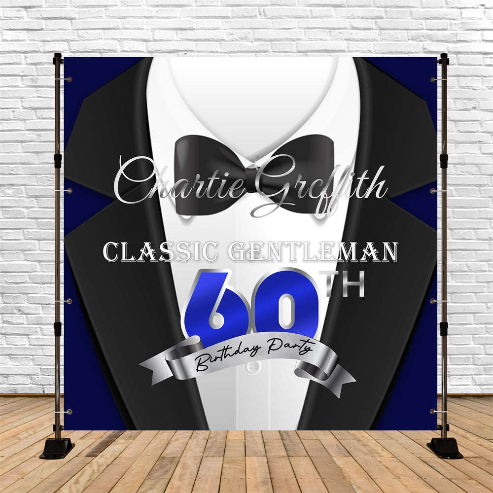 60. Geburtstag Backdrops Tuxedo Style Elegant Custom Backdrop BRP5-105