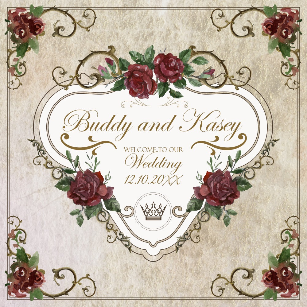 Hochzeit Fotokulisse Ideen Vintage Rose Garten Personalisierte Kulisse BRP5-192