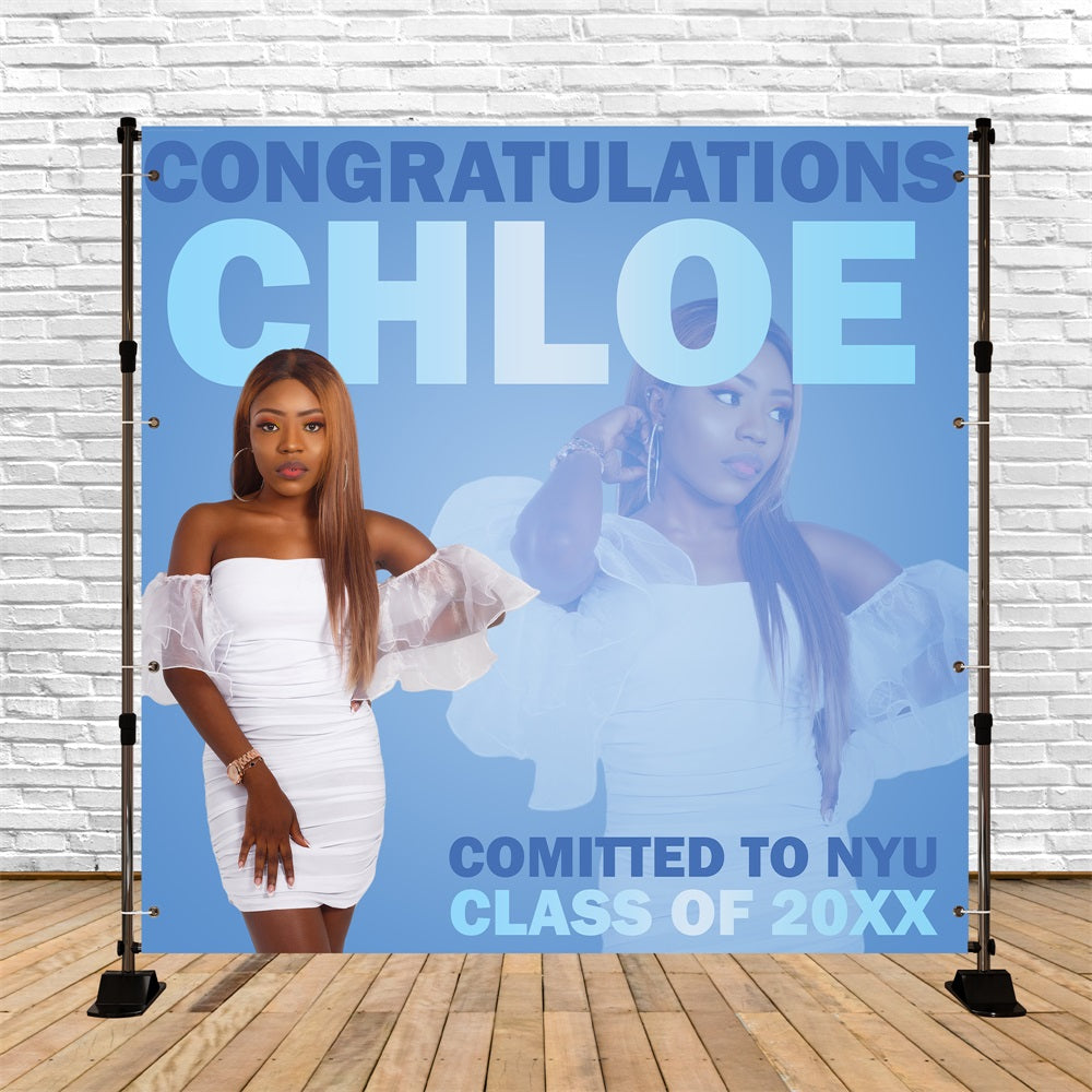 Graduation Portrait Backdrop Soft Blue Portrait Personalisierte Party Graduation Backdrop BRP5-205