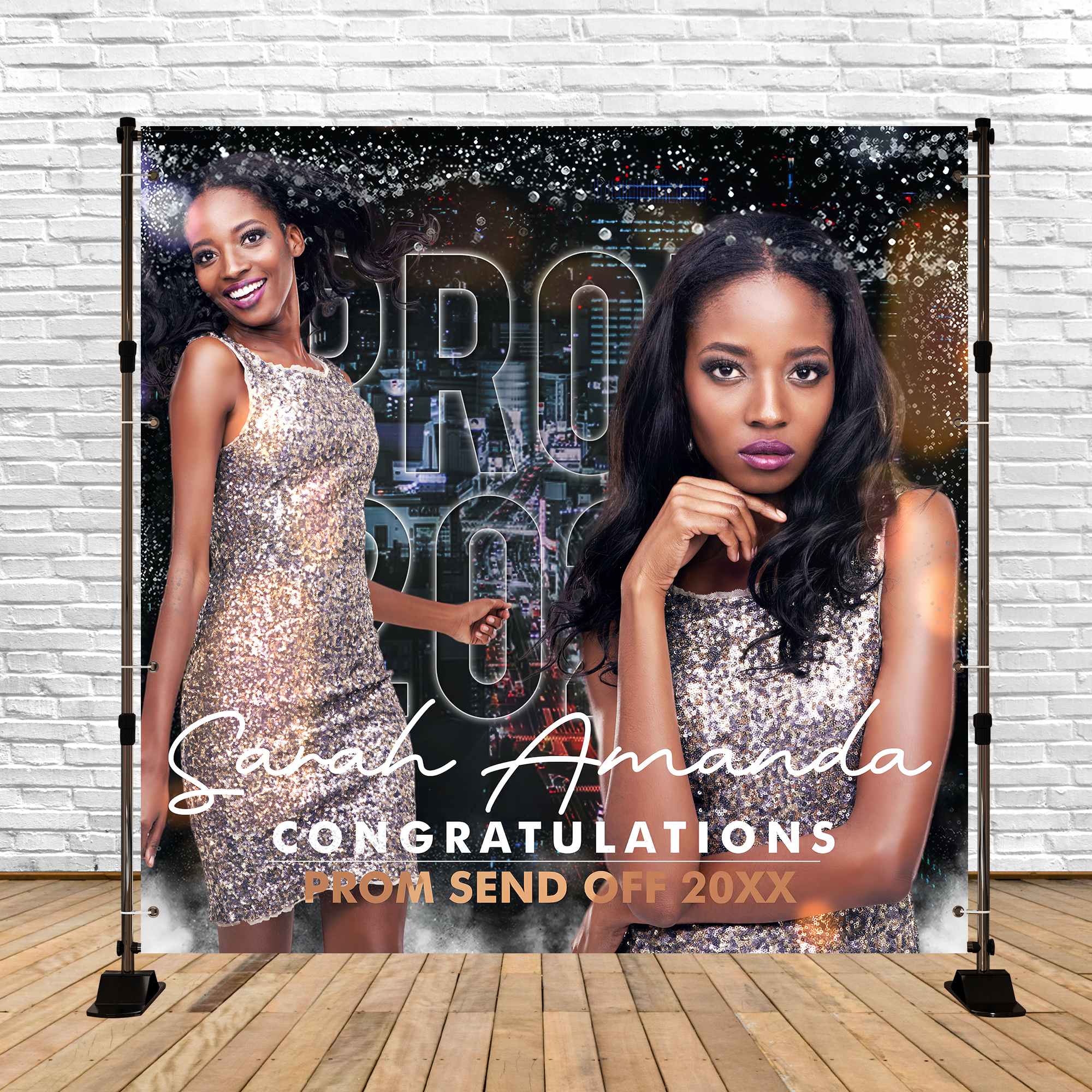 Prom Backdrops Urban Night Glitter Personalisierte Party Abschlussfeier Backdrop BRP5-209