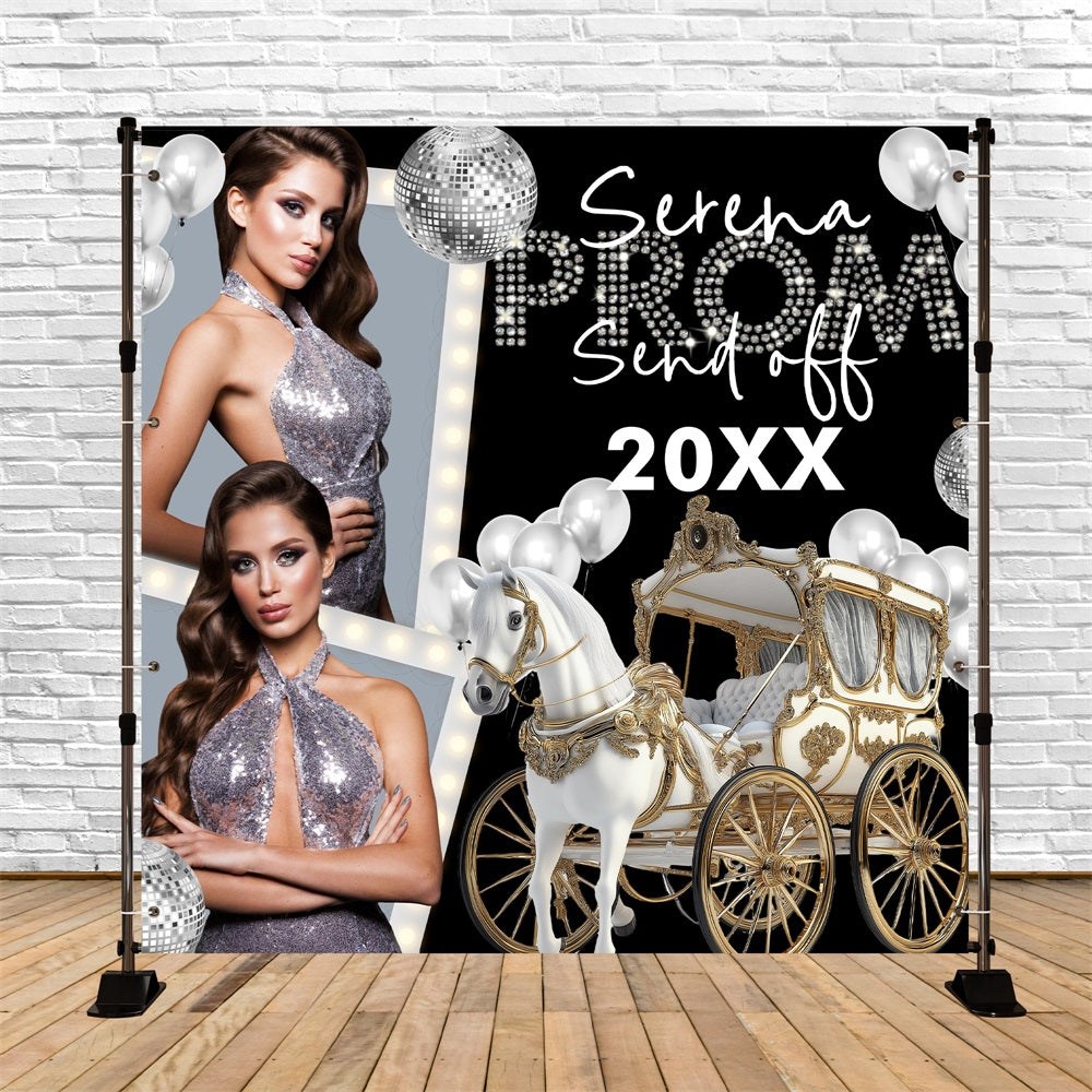 Prom Backdrop Ideen Märchenkutsche Ballon Custom Party Graduation Backdrop BRP5-216