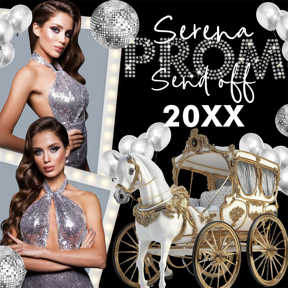Prom Backdrop Ideen Märchenkutsche Ballon Custom Party Graduation Backdrop BRP5-216