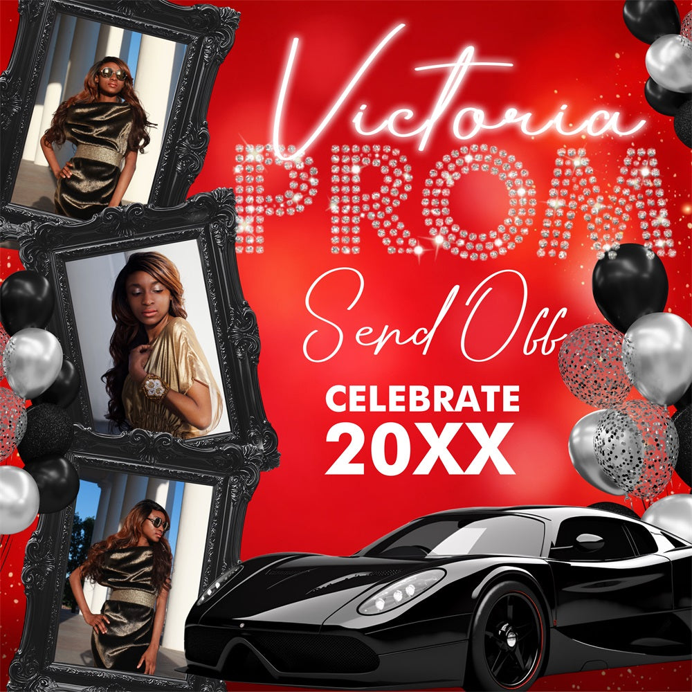 Prom Backdrops Luxury Ride Frame Personalisierte Party Graduation Backdrop BRP5-223