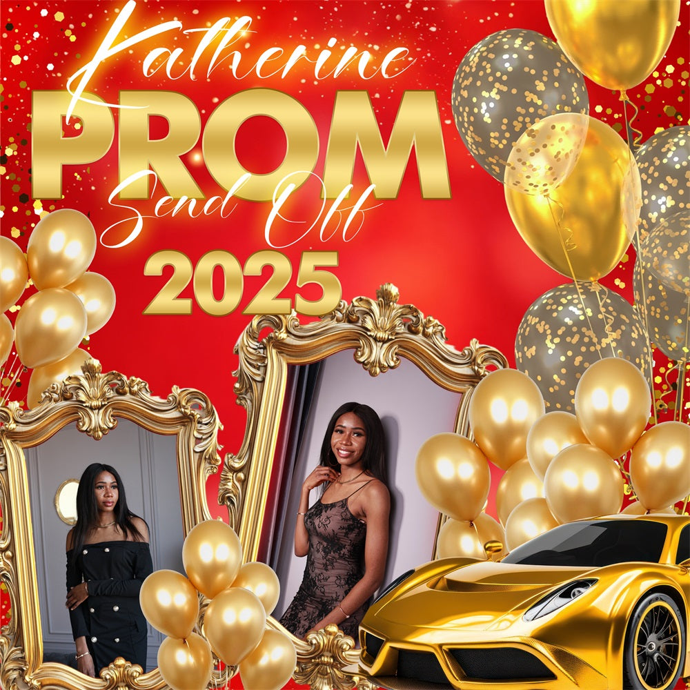 Prom Photo Backdrop Funkelnde Gold Ballon Custom Party Graduation Backdrop BRP5-224