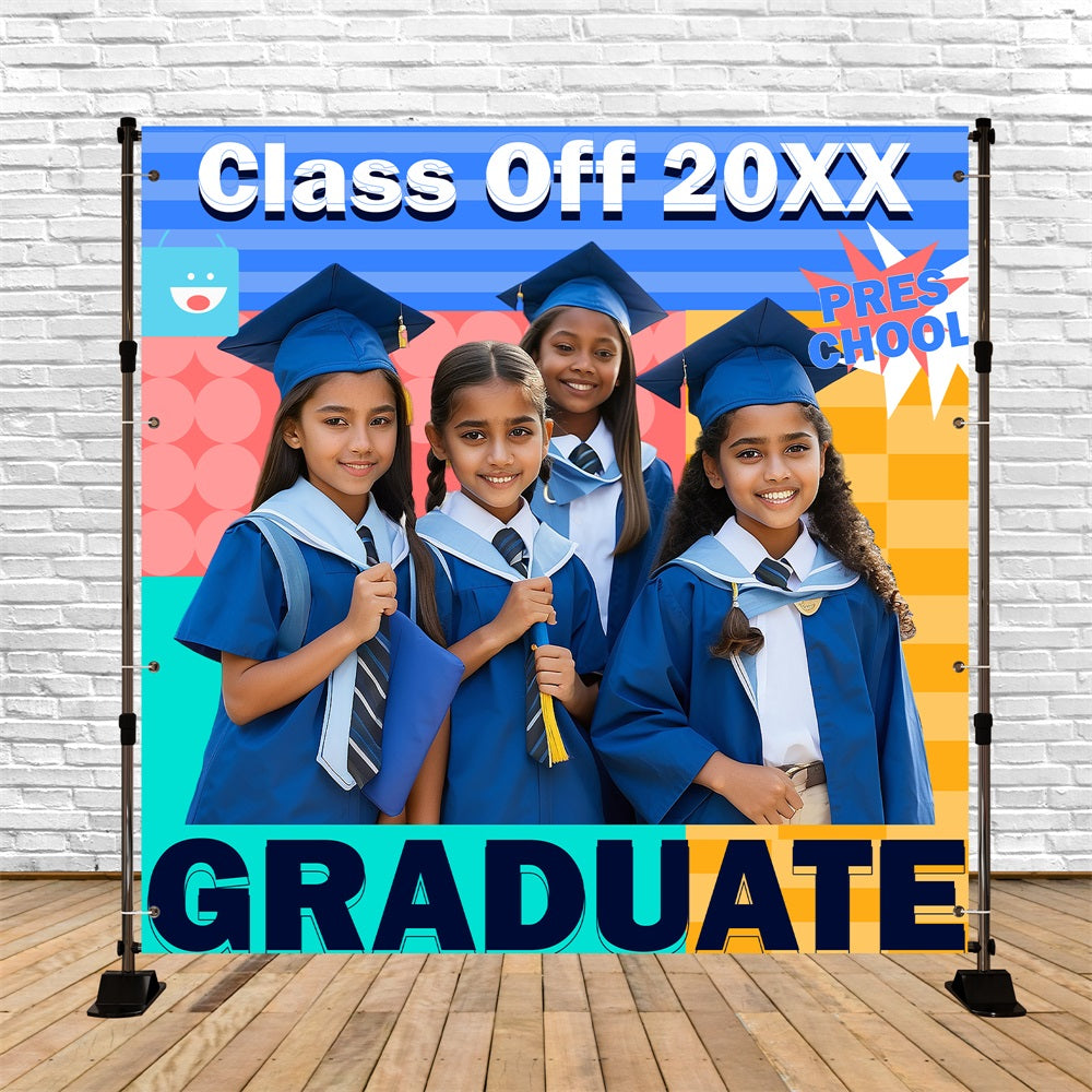 Preschool Graduation Backdrop Future Stars Personalisierte Party Graduation Backdrop BRP5-228