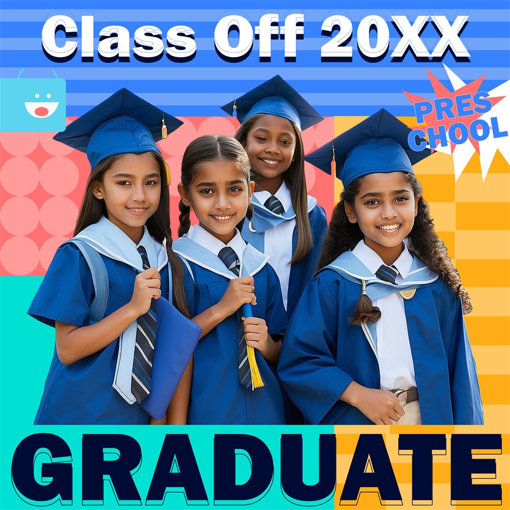 Preschool Graduation Backdrop Future Stars Personalisierte Party Graduation Backdrop BRP5-228