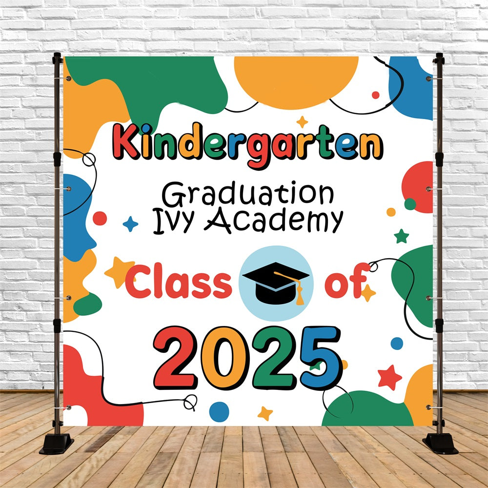 Vorschule Graduation Backdrop Color Pop Personalisierte Party Graduation Backdrop BRP5-233