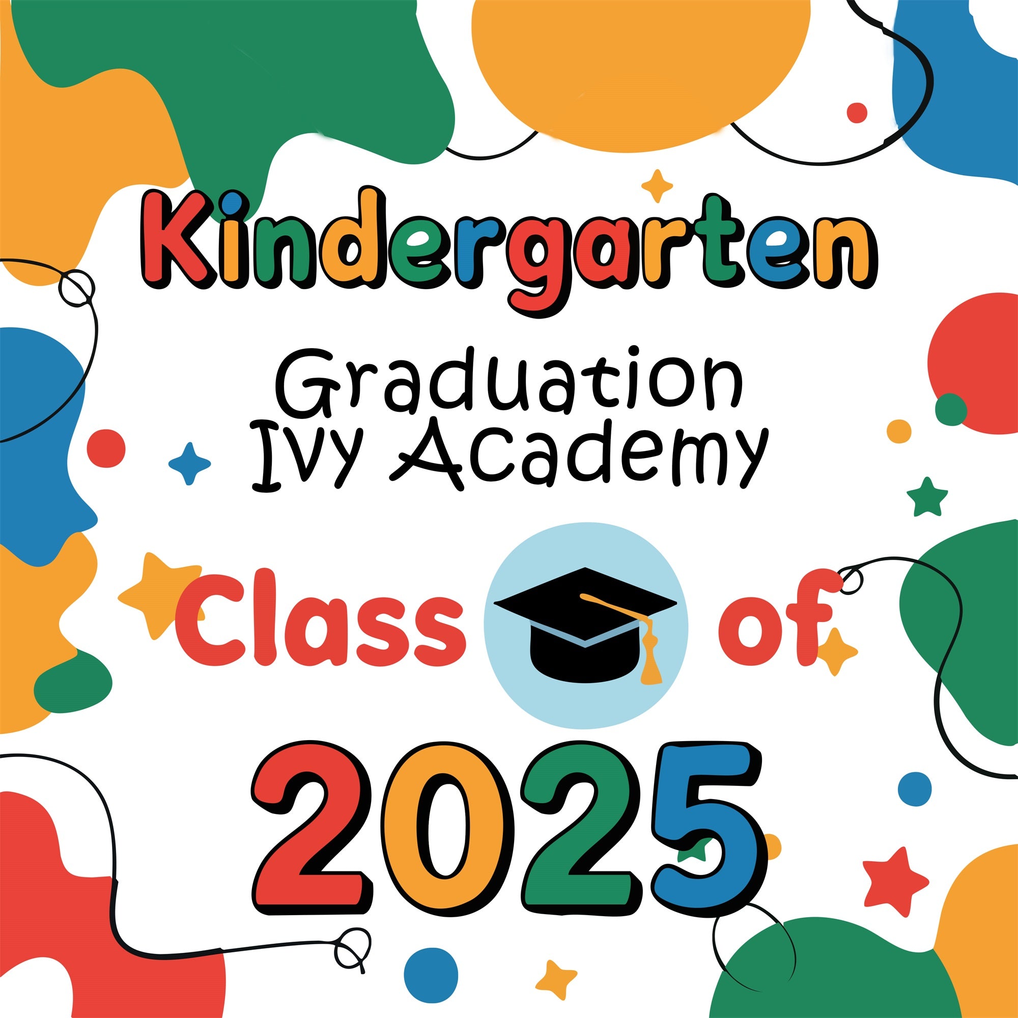 Vorschule Graduation Backdrop Color Pop Personalisierte Party Graduation Backdrop BRP5-233