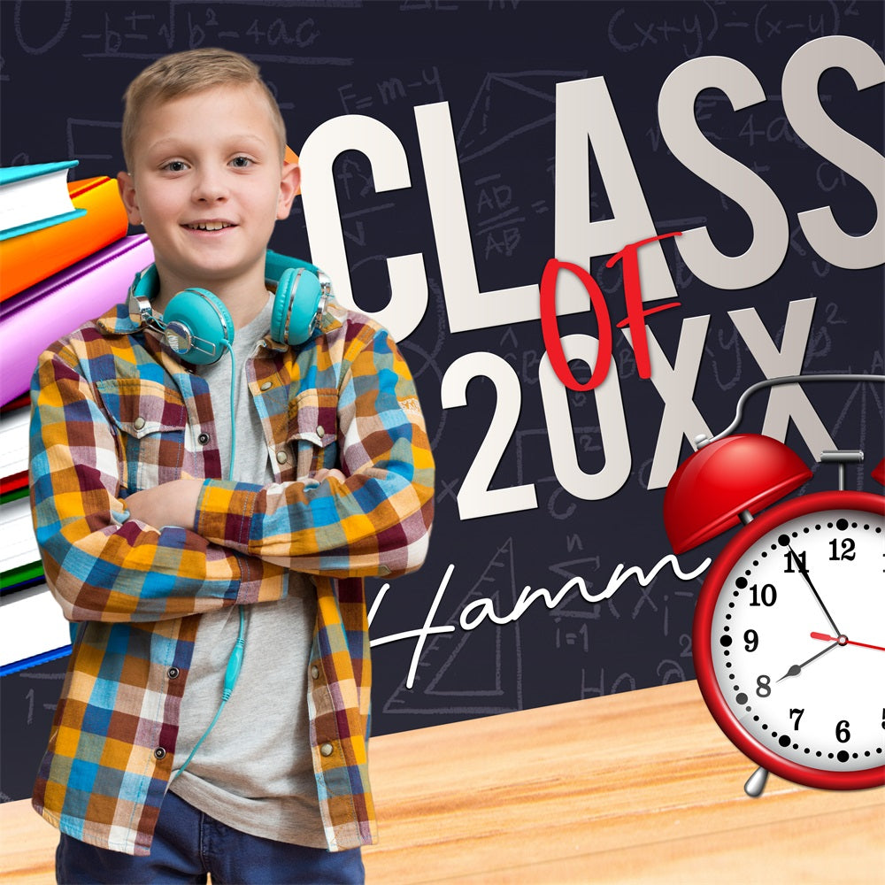 Graduation Fotohintergrund Ideen Kreidetafel Buch Stack Personalisierte Party Graduation Backdrop BRP5-234