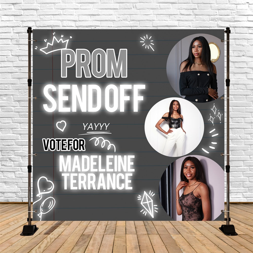 Abschlussball-Hintergrund Notebook Glam Personalisierte Party Abschlussfeier Hintergrund BRP5-235