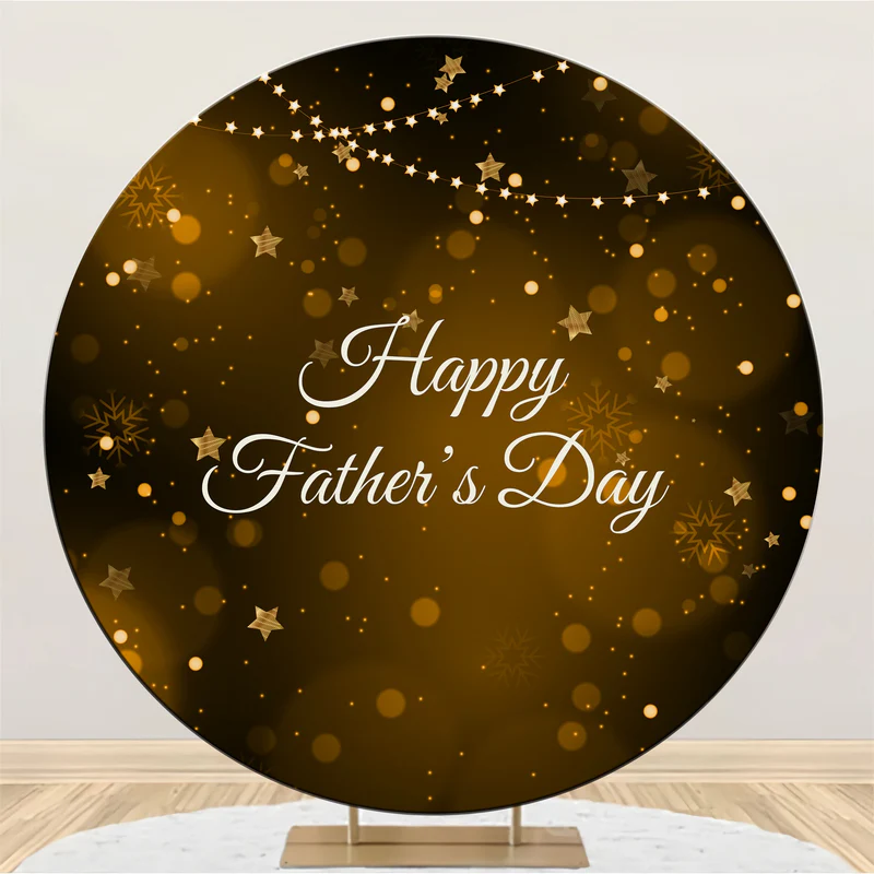 Vatertag Backdrop Goldene Sternenlichter Rund Backdrop BRP5-40