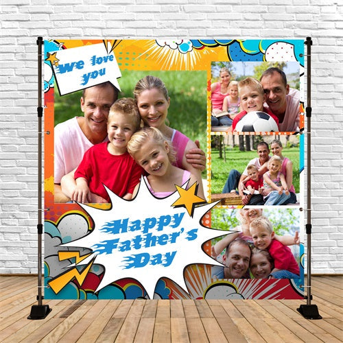 Vatertags-Fotohintergrund Comic-Stil Personalisierter Hintergrund BRP5-52