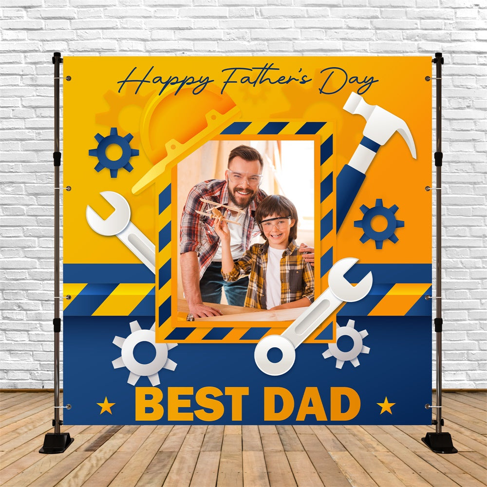 Vatertag Fotokulisse Tools Gears Happy Custom Backdrop BRP5-56