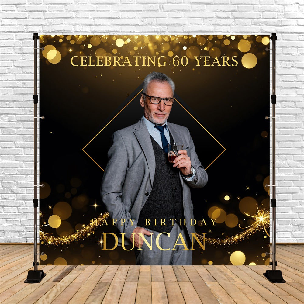 60. Geburtstag Backdrops Luxus funkelnde elegante benutzerdefinierte Backdrop BRP5-82