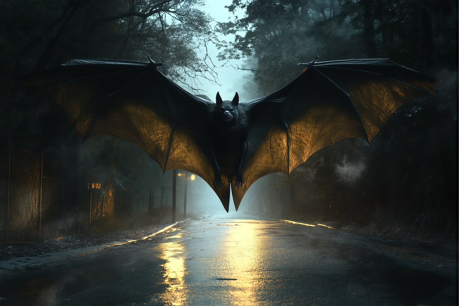 Gruseliger Halloween Hintergrund Mitternachtsfledermaus Abstieg Hintergrund BRP57-108