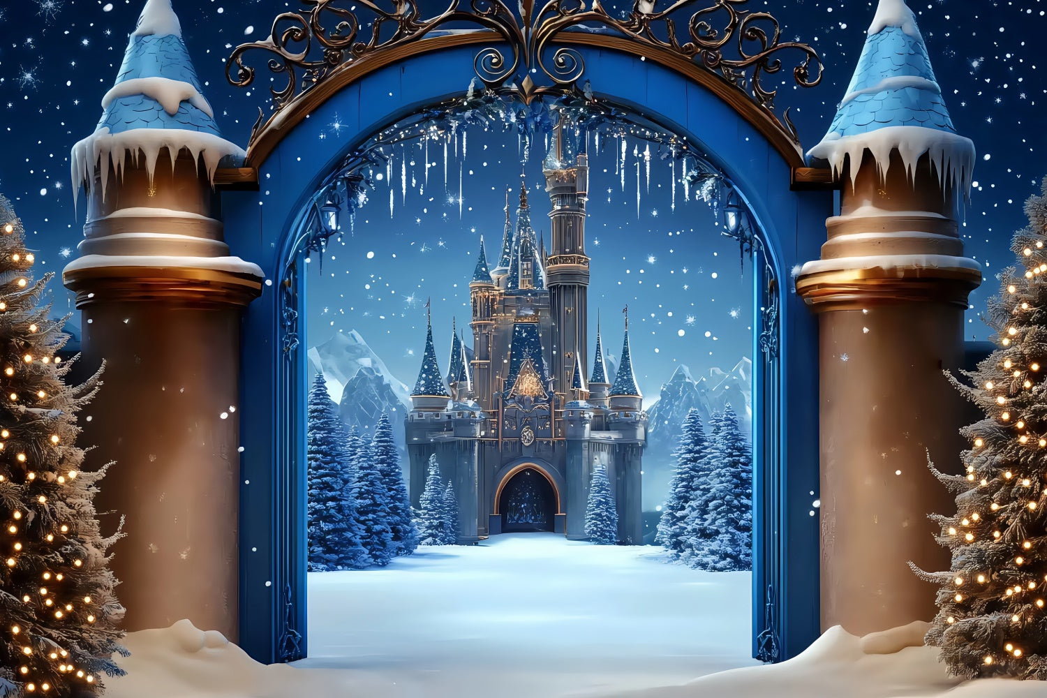 Weihnachten Backdrops für Fotos Royal Dream Castle Backdrop BRP57-117