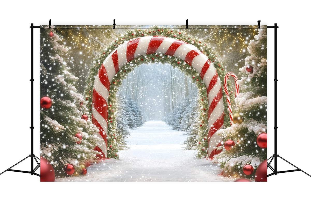 Weihnachts-Hintergrundbilder Zuckerstangen-Winterwald-Hintergrund BRP57-120