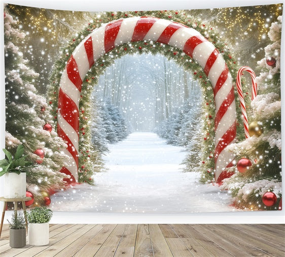 Weihnachts-Hintergrundbilder Zuckerstangen-Winterwald-Hintergrund BRP57-120