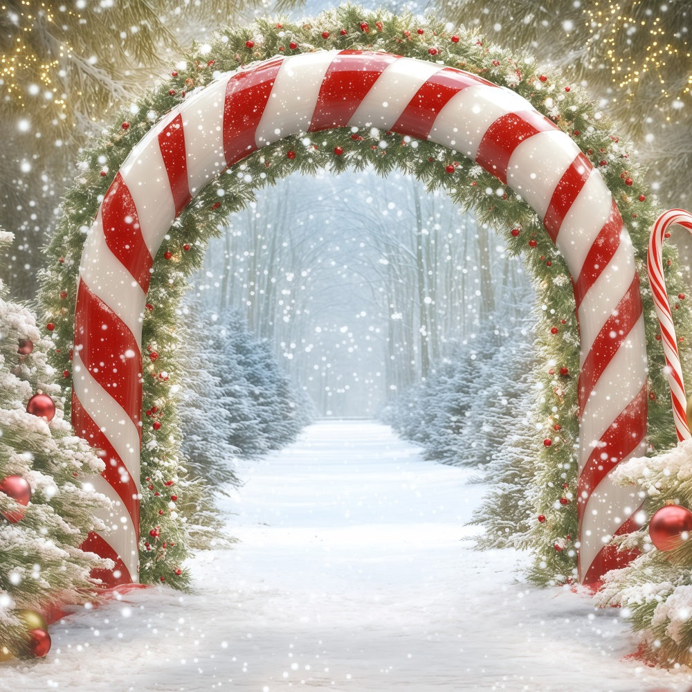 Weihnachts-Hintergrundbilder Zuckerstangen-Winterwald-Hintergrund BRP57-120