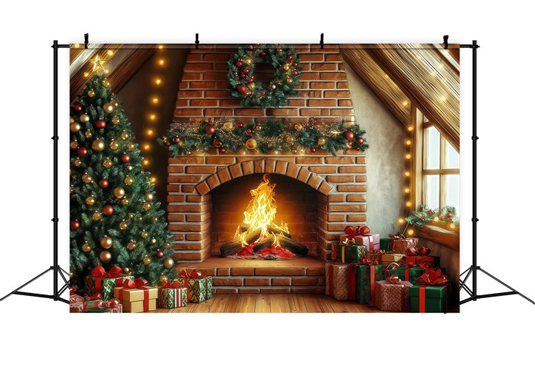 Weihnachtsfotografie-Hintergrundkulissen Golden Glow Geschenk-Hintergrundkulisse BRP57-135