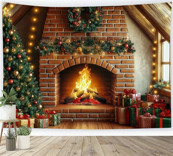 Weihnachtsfotografie-Hintergrundkulissen Golden Glow Geschenk-Hintergrundkulisse BRP57-135