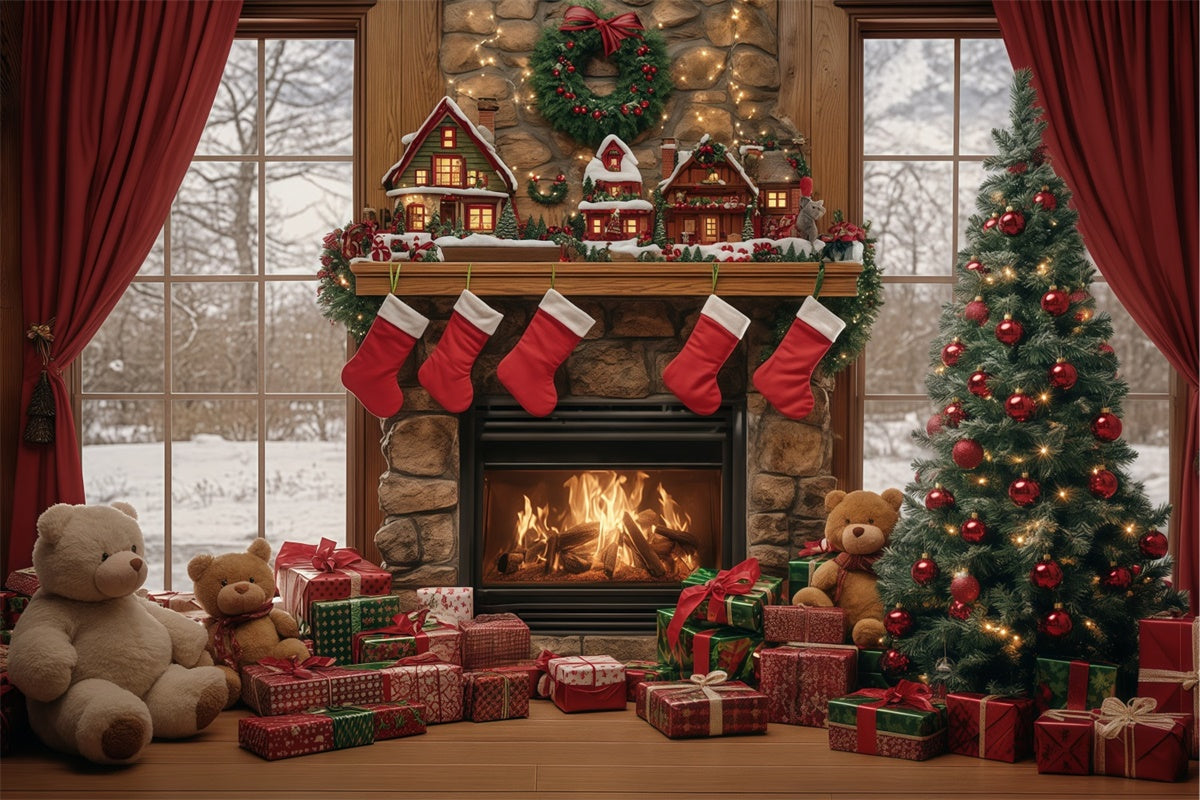 Weihnachten Backdrop Ideen Geschenkte Momente Herd Hintergrund BRP57-137