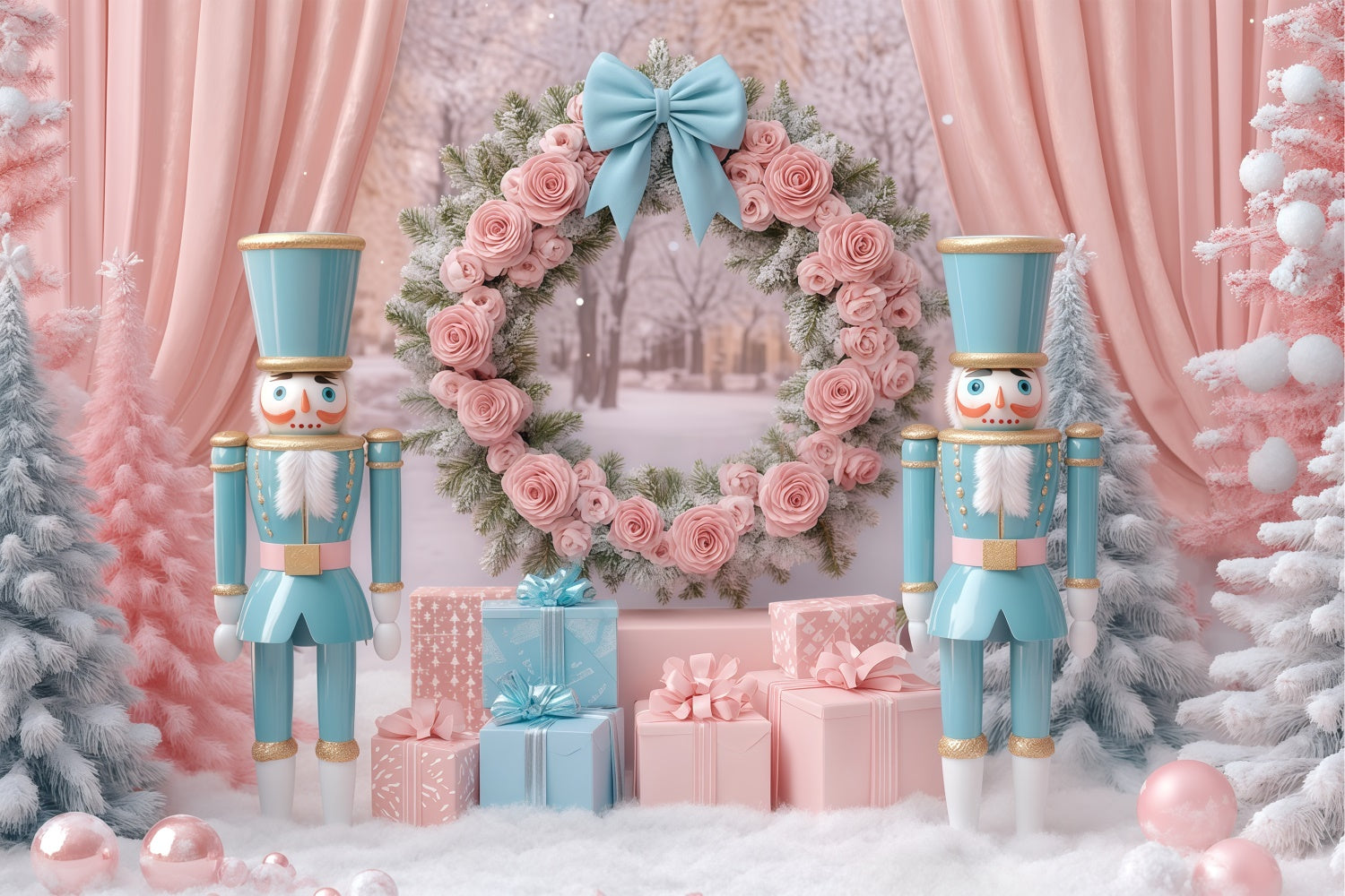 Weihnachten Fotokulisse Rosy Regal Wonderland Kulisse BRP57-141