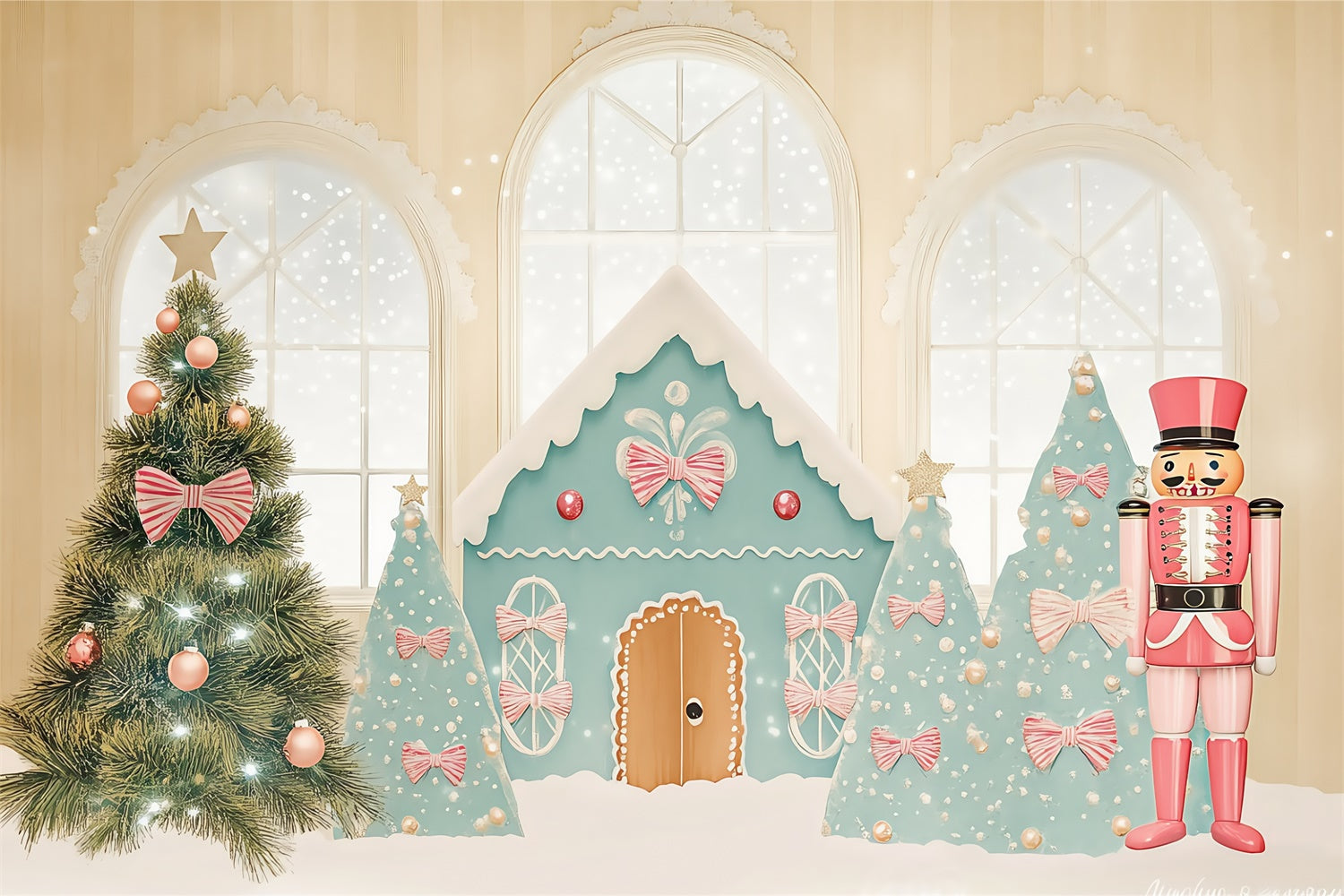 Weihnachten Backdrops Verkauf Nussknacker Sugar Shack Backdrop BRP57-142