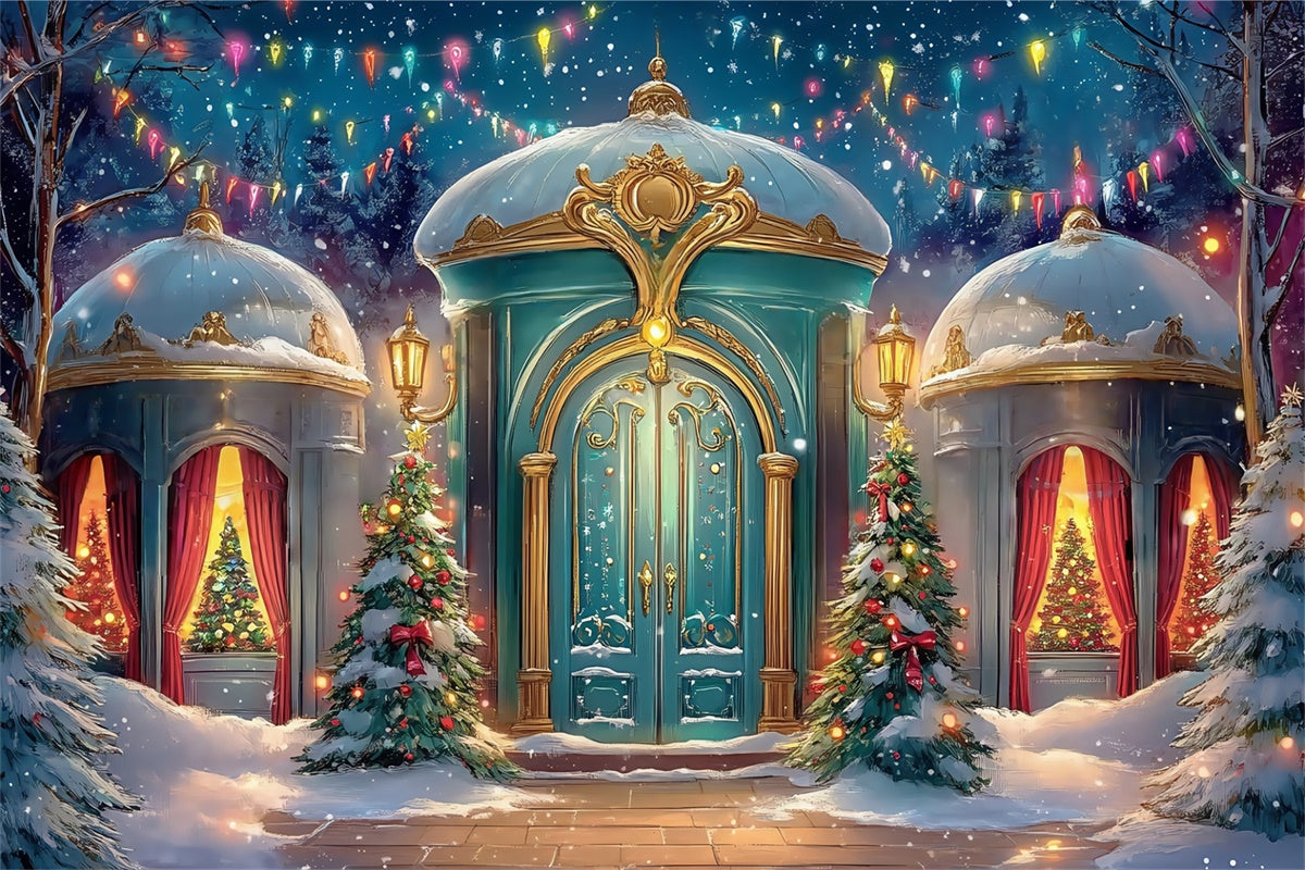 Weihnachten Backdrops Verkauf Holiday Palace Eingang Backdrop BRP57-157