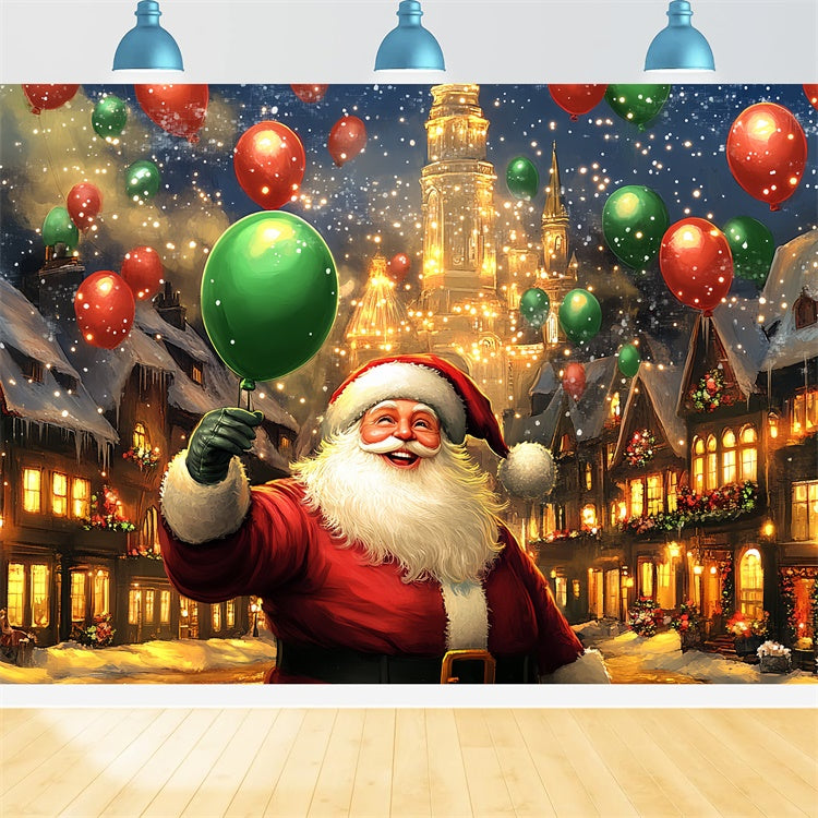 Weihnachtsdorf Backdrop Santa Ballonparade Backdrop BRP57-162