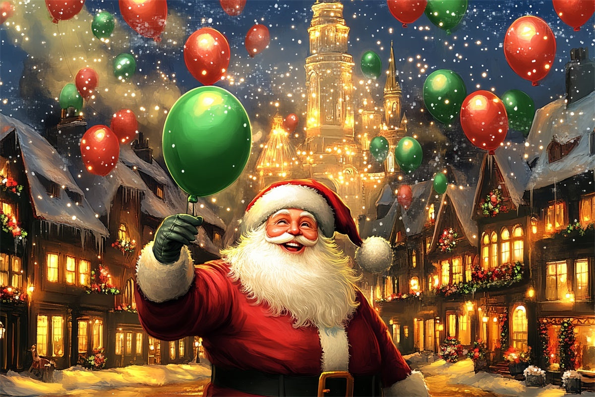Weihnachtsdorf Backdrop Santa Ballonparade Backdrop BRP57-162