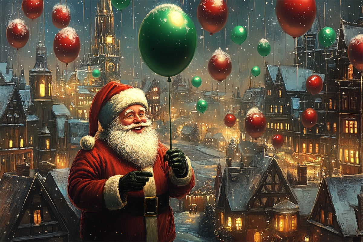 Xmas Backdrops Ballon Winter Twilight Wishes Backdrop BRP57-163